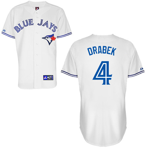 Kyle Drabek #4 Youth Baseball Jersey-Toronto Blue Jays Authentic Home White Cool Base MLB Jersey
